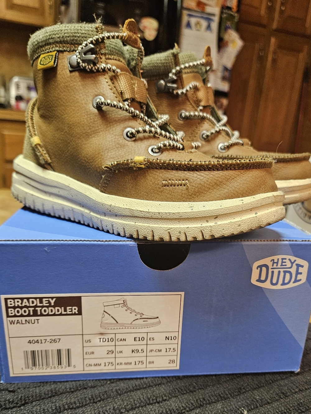 Hey Dude Youth Bradley Leather Walnut Boot